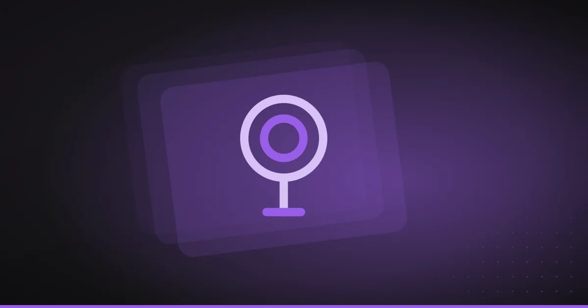 Line illustration of a hand mirror, on a dark purple background