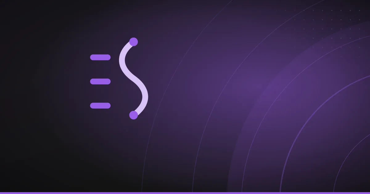 Line illustration of a curved spine with alignment marks, on a dark purple background