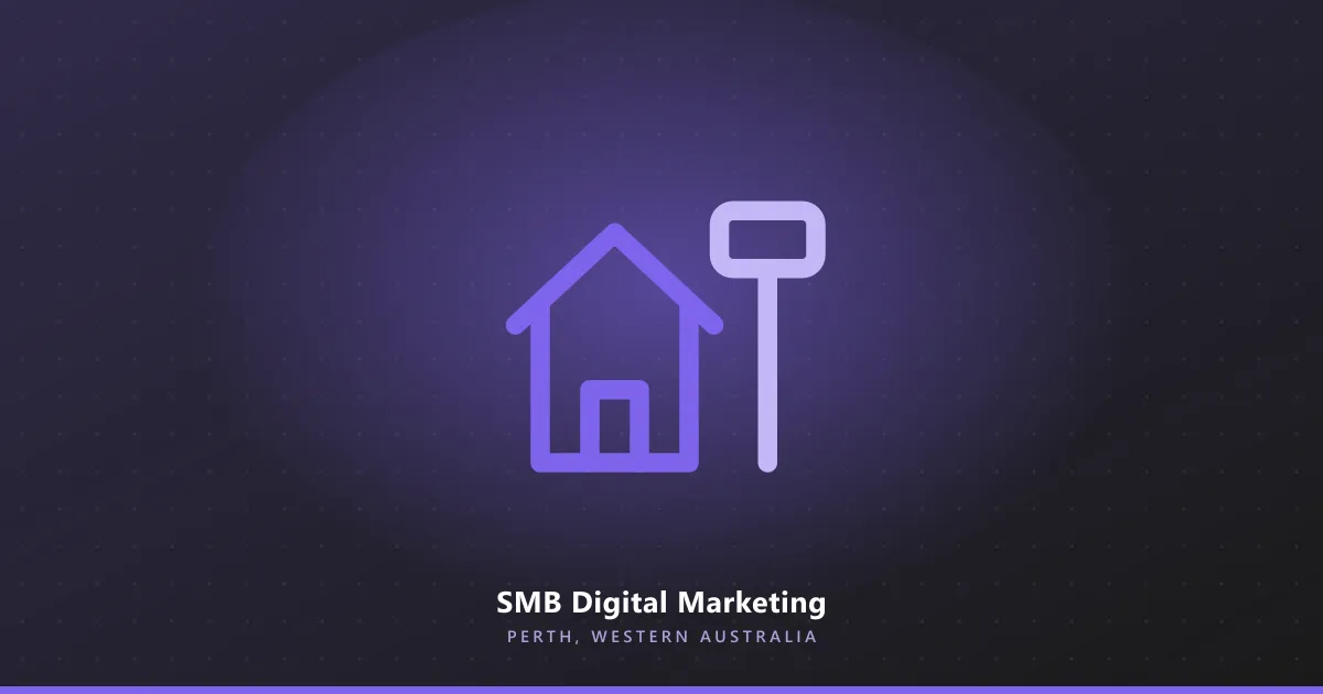 Line illustration of a house beside a for sale signboard, on a dark purple background