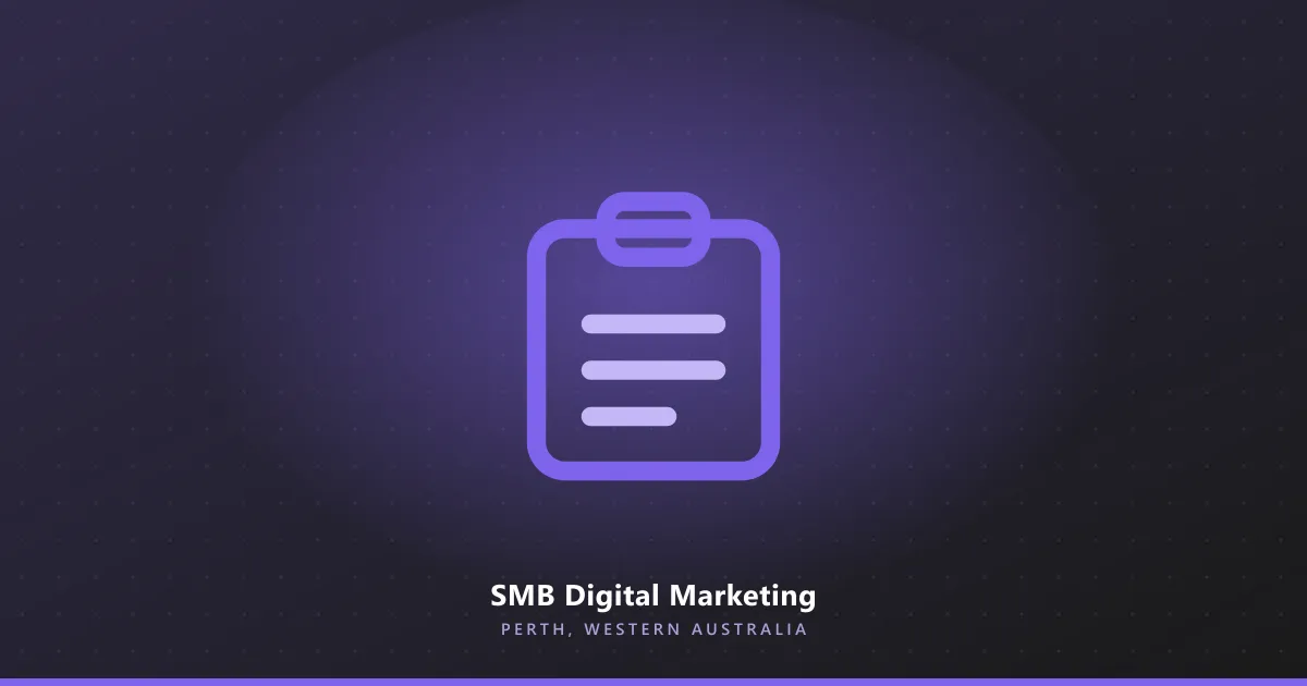 Line illustration of a clipboard holding a short checklist, on a dark purple background